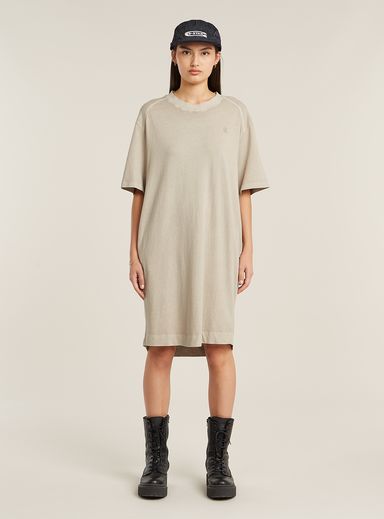 Vestido camiseta Overdyed Saddle Sleeve Loose
